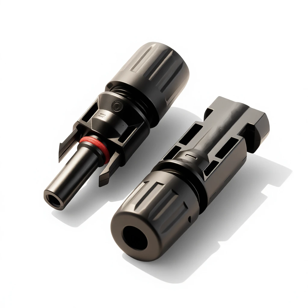 تصویر جفت کانکتور MC4 پنل خورشیدی با کیفیت بالا