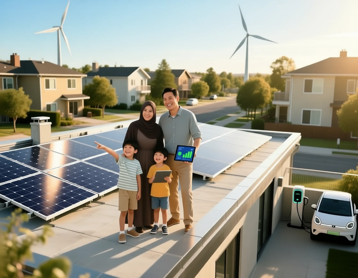 خانواده ای شاد با بهره برداری از پکیج خورشیدی خانگی 5 کیلووات- آنگرید